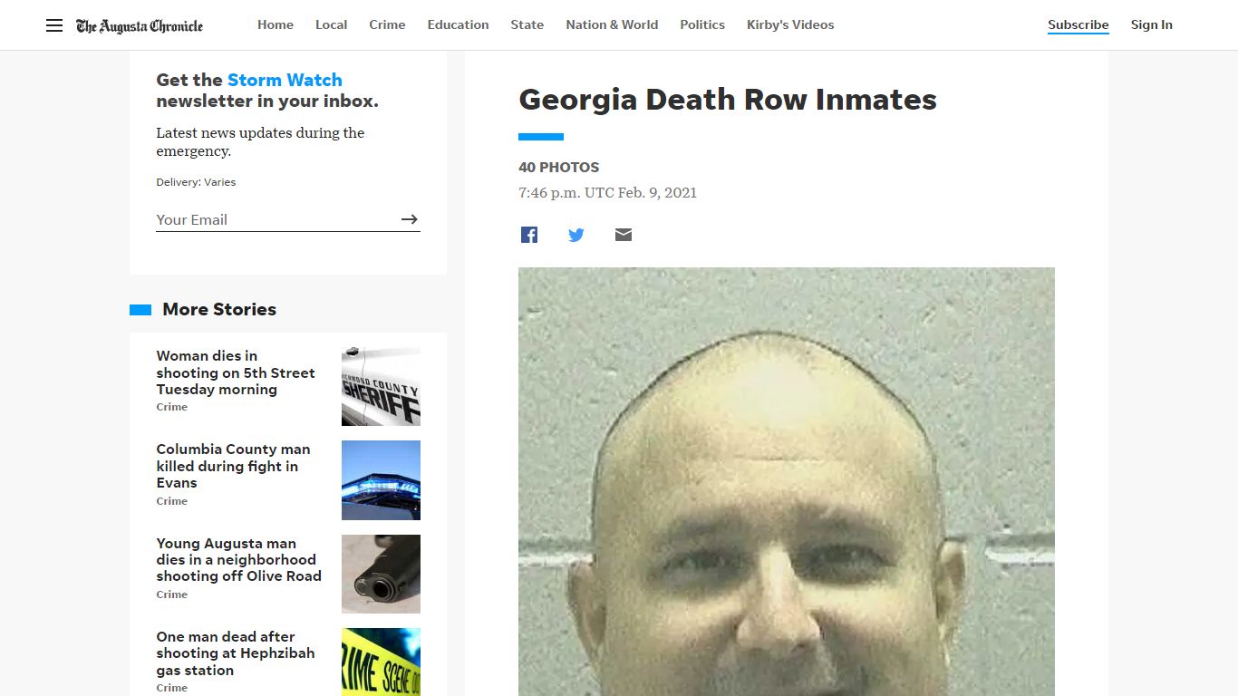 Georgia Death Row Inmates as of Feb. 9, 2021.