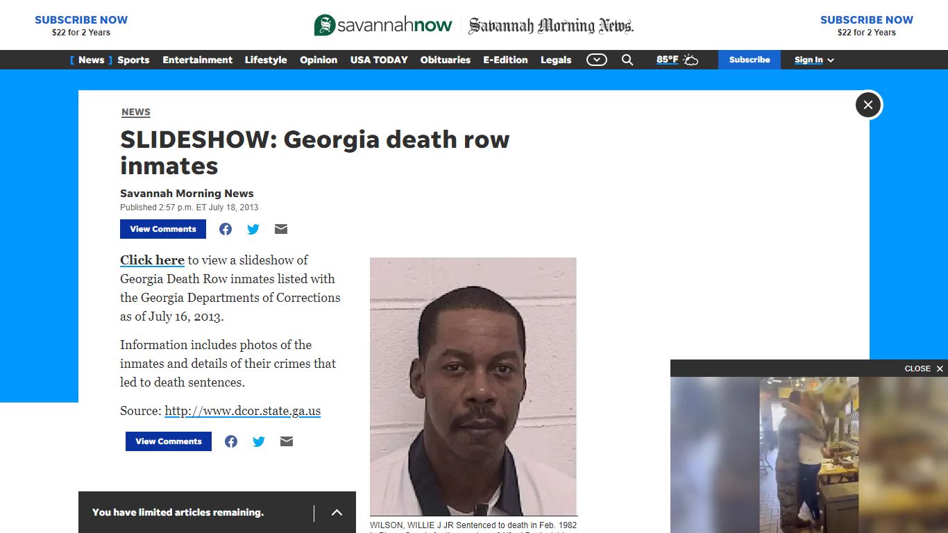 SLIDESHOW: Georgia death row inmates - Savannah Morning News
